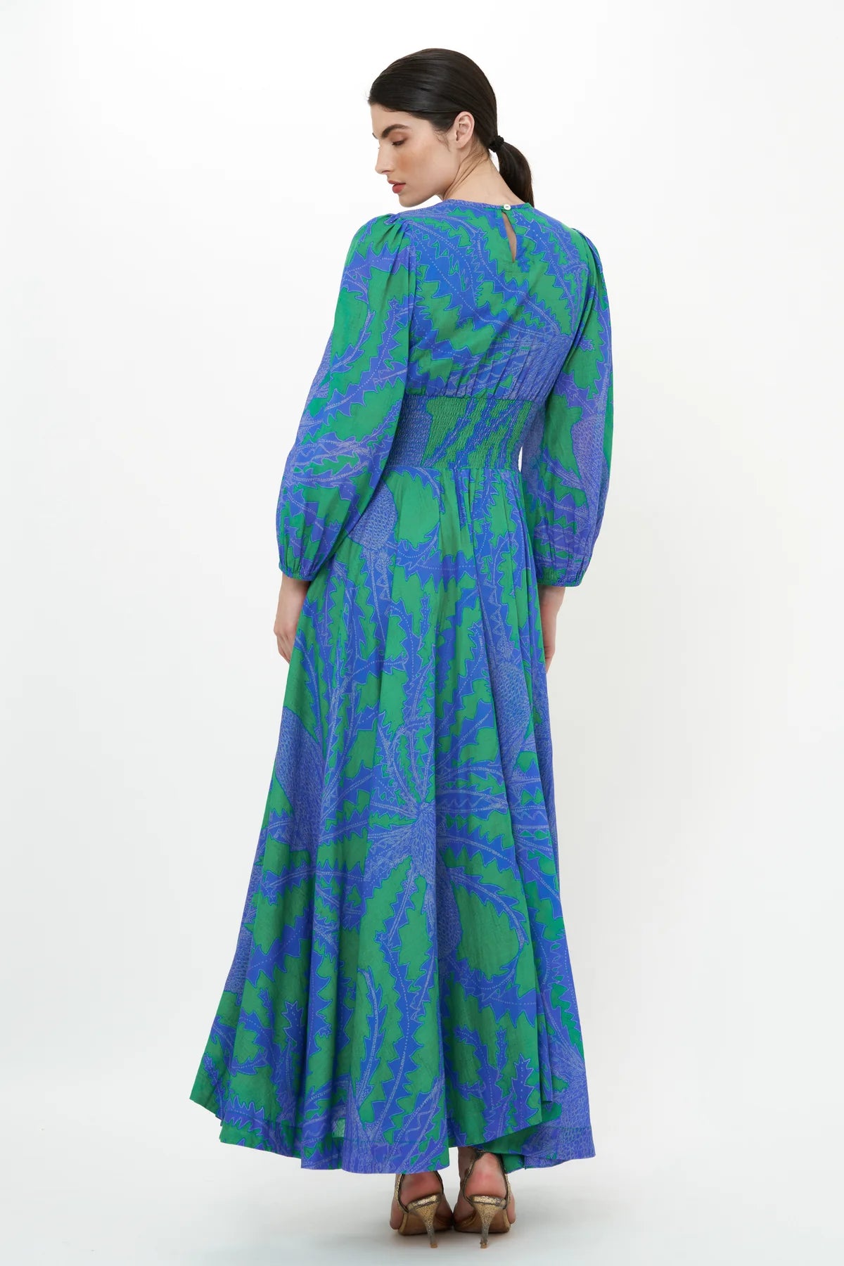 Maxis Crew Crew neck smocked waist maxi β OLIVIA RAE