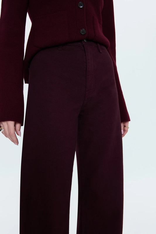 PENNY HIGH RISE WIDE LEG JEAN - CLARET