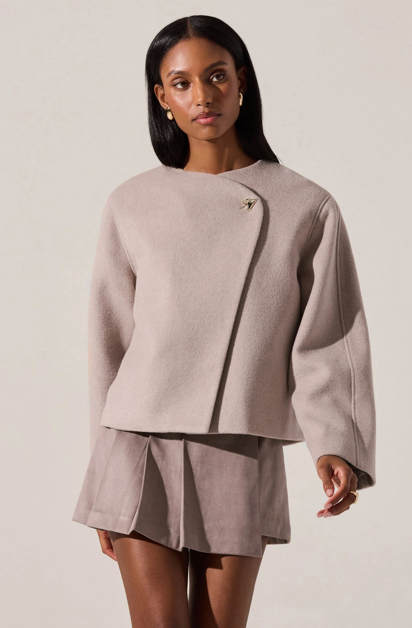 Jennah Wool-Blend Wrap Jacket