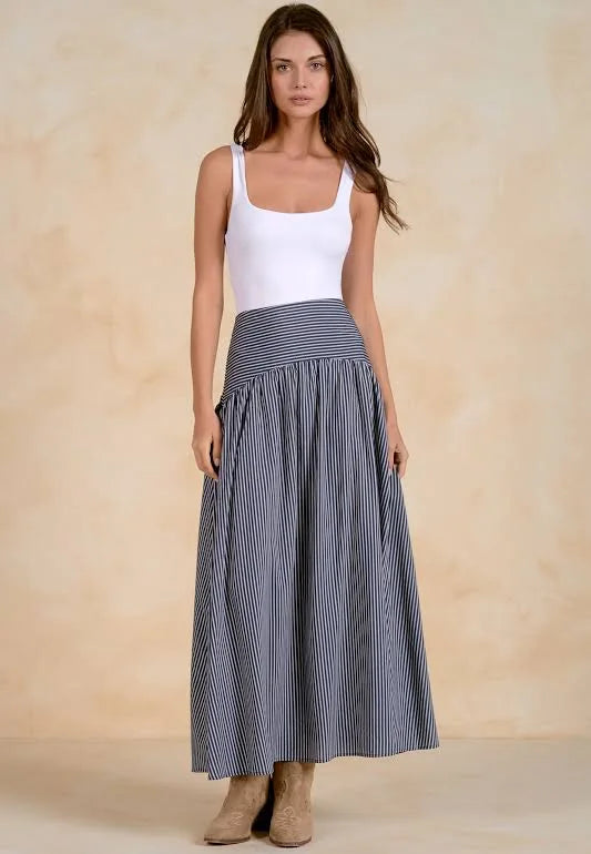 Pinstripe maxi skirt