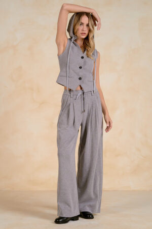 Dark grey wide leg pant