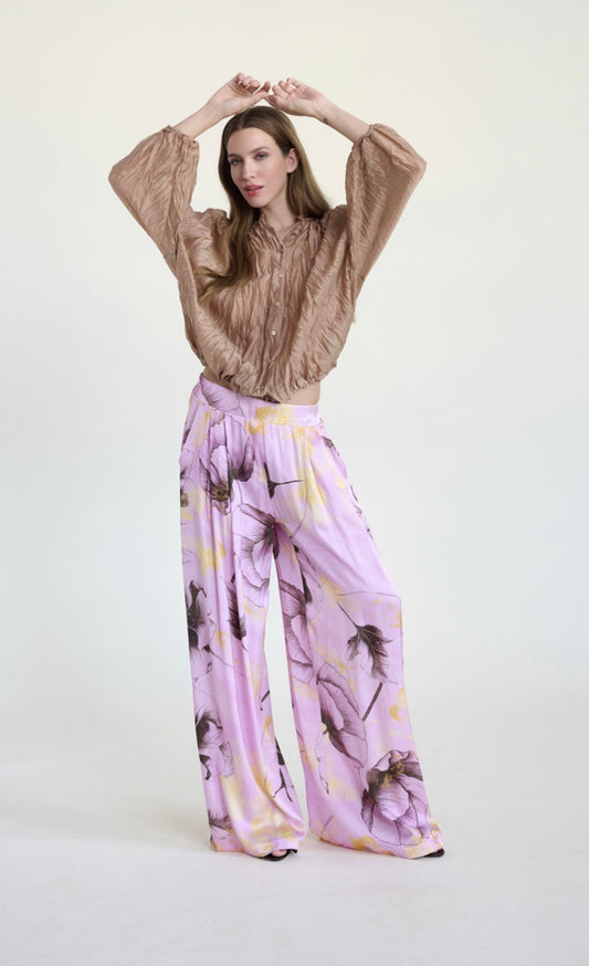 print satin pant