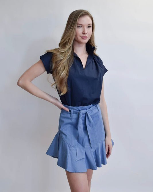 Prairie Mini Skirt Light Blue Denim