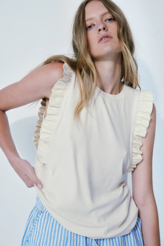 Jumna Frill Tank top Leather Ruffle