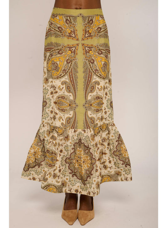 Ava Skirt in Kaleidoscope Scarf Print