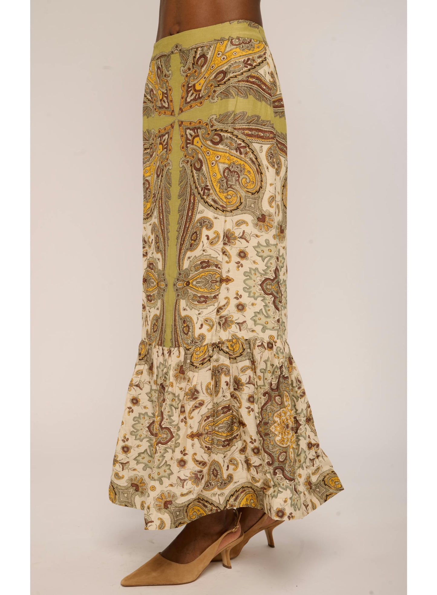 Ava Skirt in Kaleidoscope Scarf Print