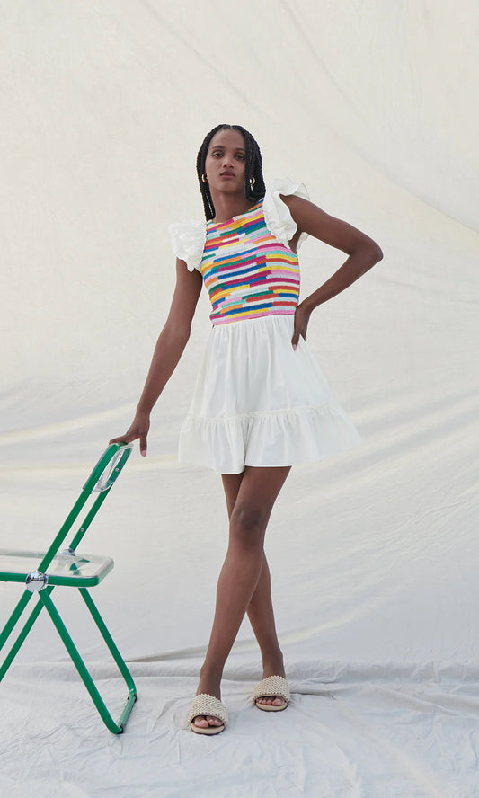 Leonara Rainbow Mini Dress