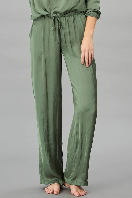 Vintage Satin Elastic Waist Pant