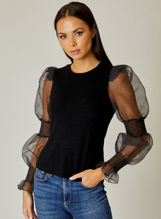 Mesh Sleeve Top