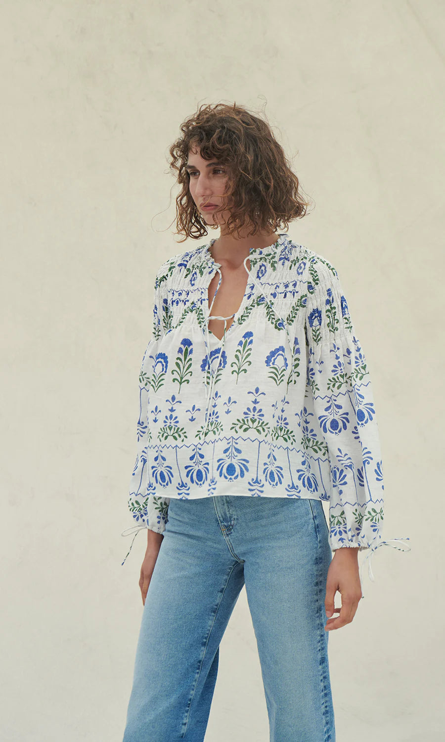 Orlagh Folk Floral Print Top