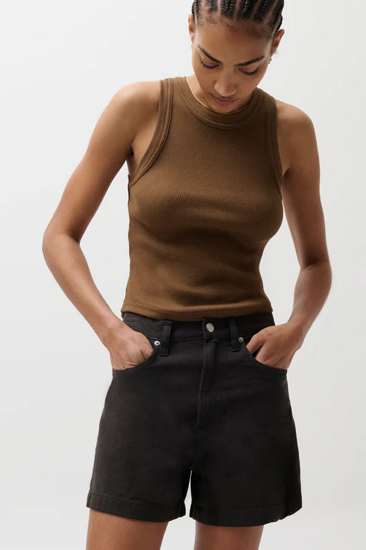 Kimora High Rise Linen Short - Bristol Black
