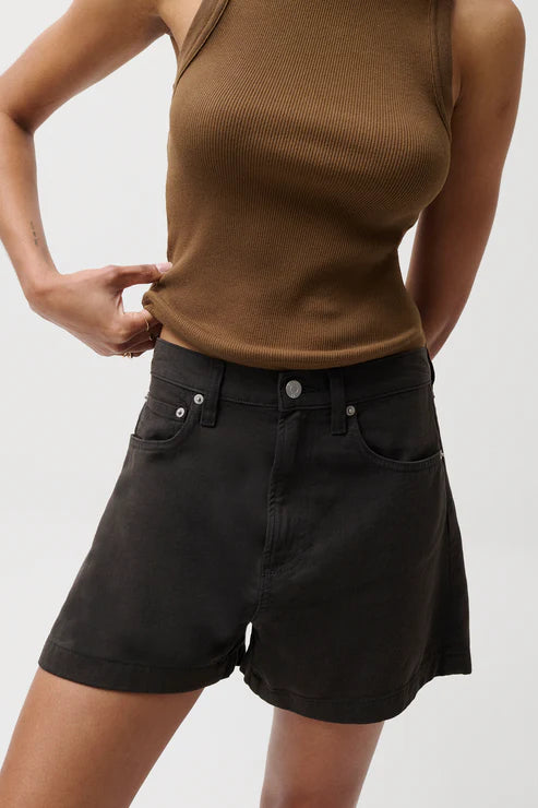 Kimora High Rise Linen Short - Bristol Black