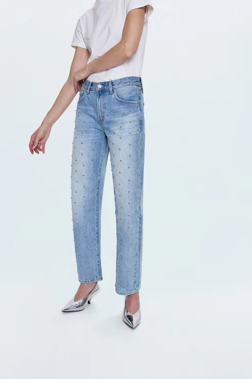 Lexi Mid Rise Bowed Straight - Aries