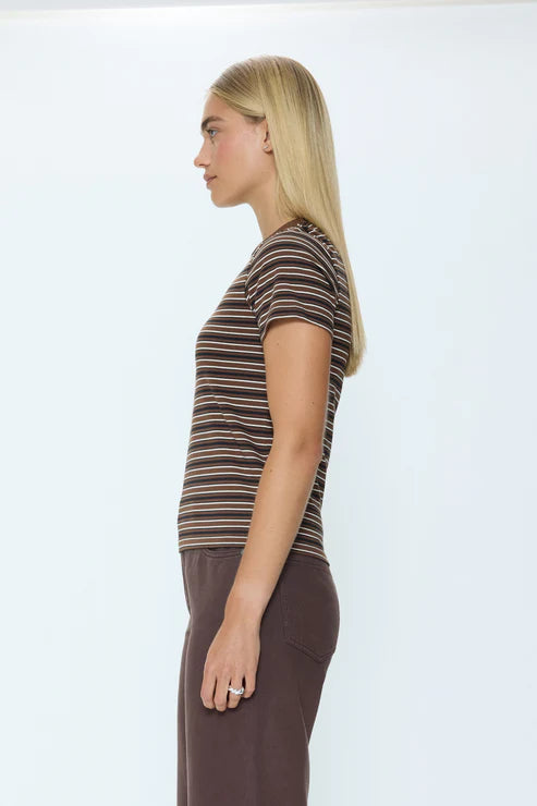 Alba Shrunken Tee - Bruna Black Stripe