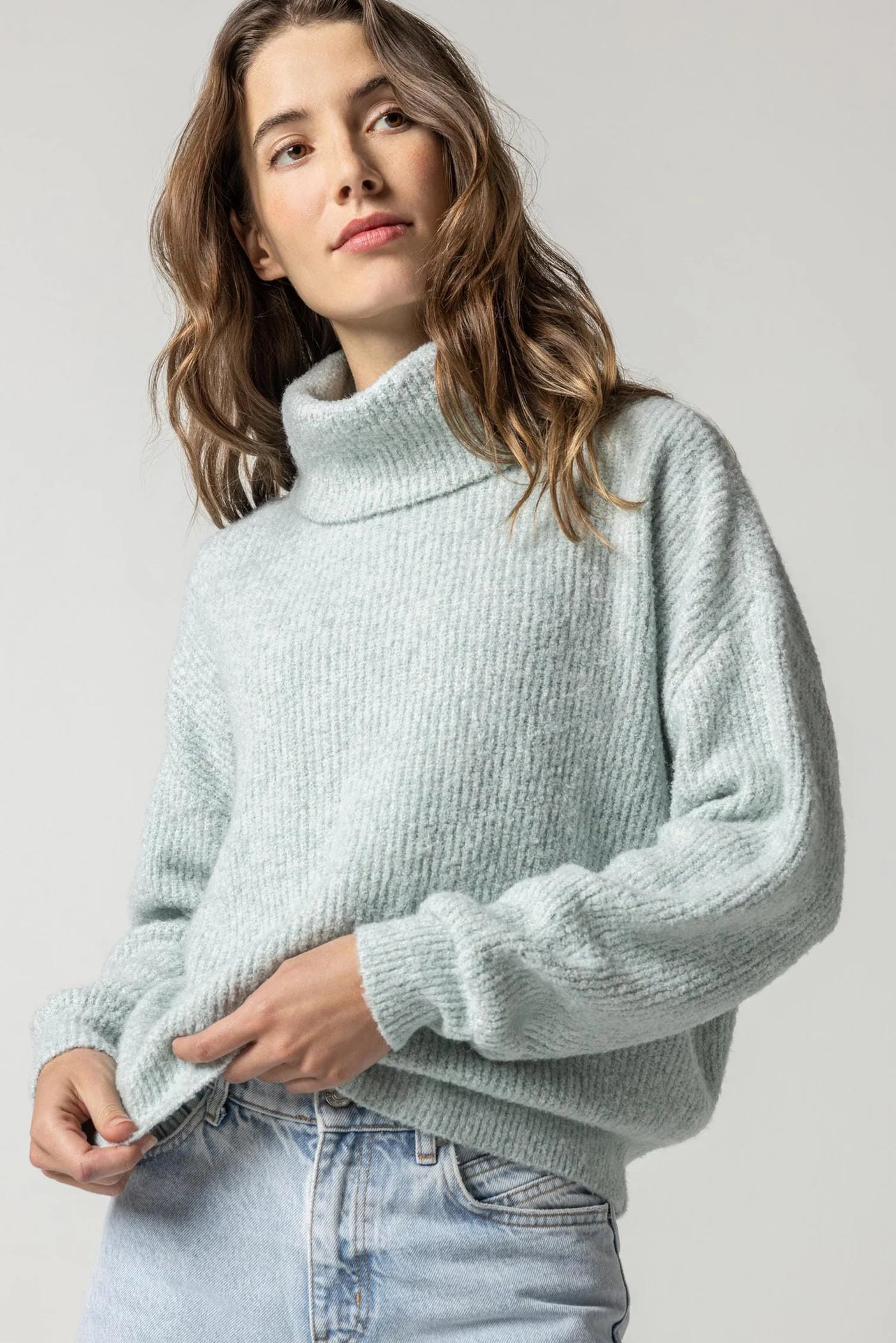 Oversized Ribbed Turtleneck Sweater