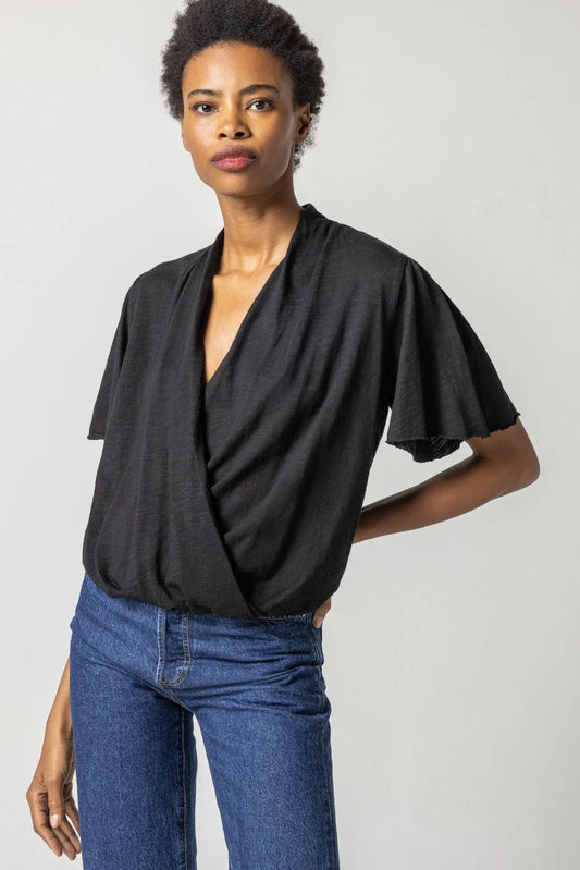 Faux Wrap Flutter Sleeve