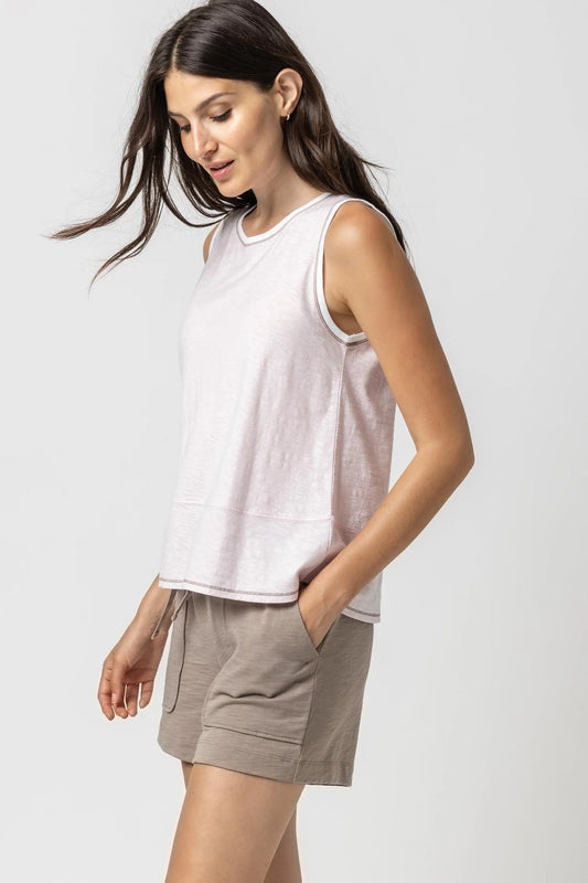 Contrast Color Crew Neck Tank