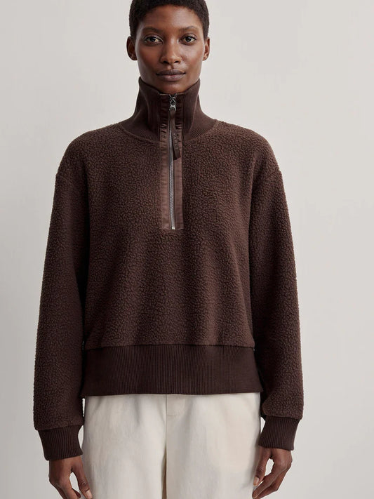 Roselle Half Zip Fleece Dark Truffle