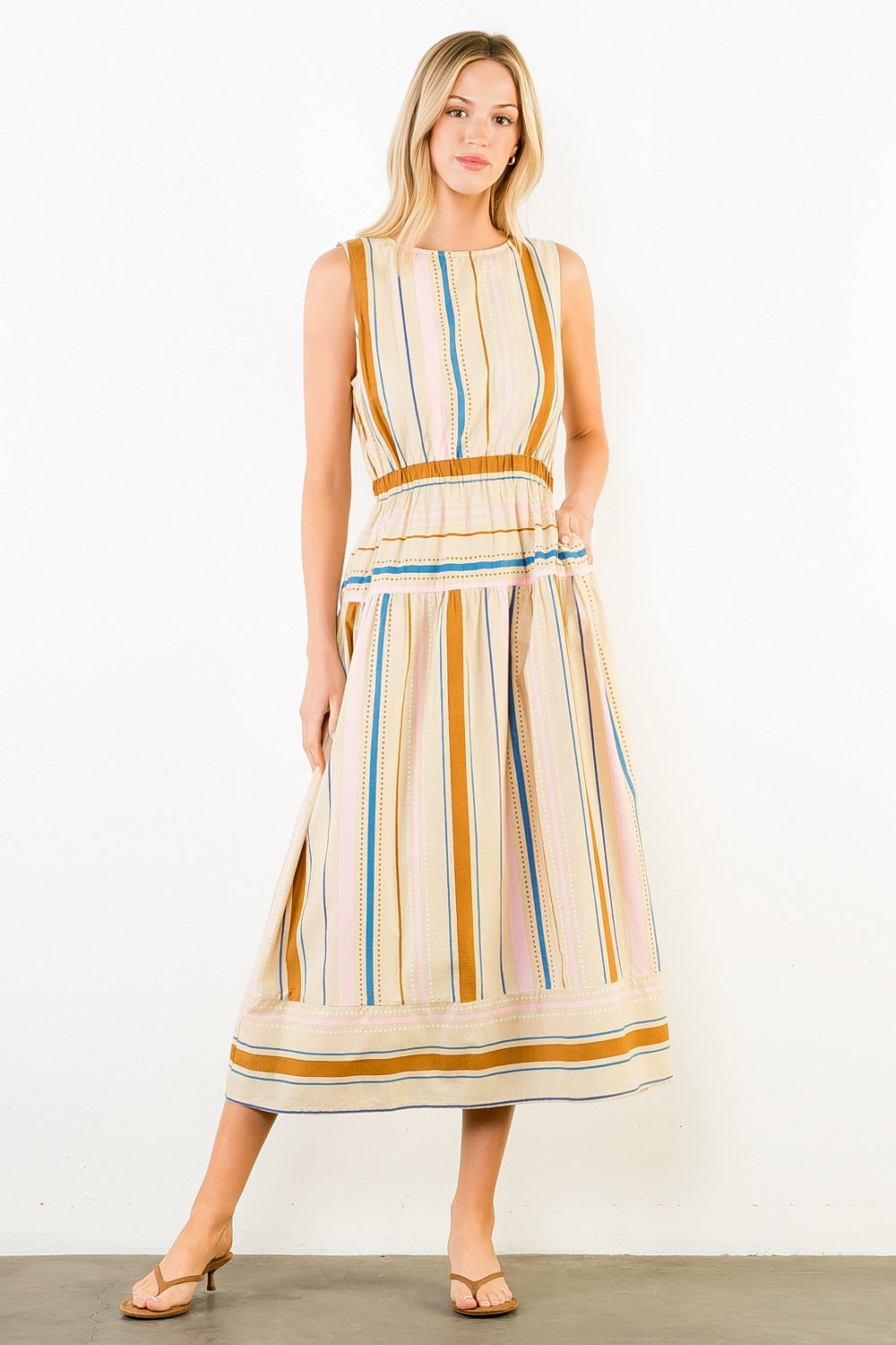 Stripe Midi Dress