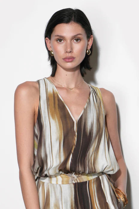 Valerie Vertical Watercolor Sleeveless Top -