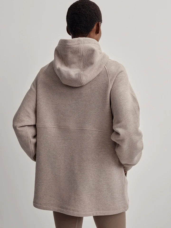 Stirling Half Zip Hoodie Taupe Marl