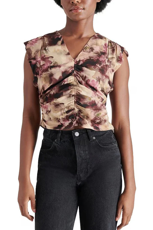 Honey Floral Ruched Top