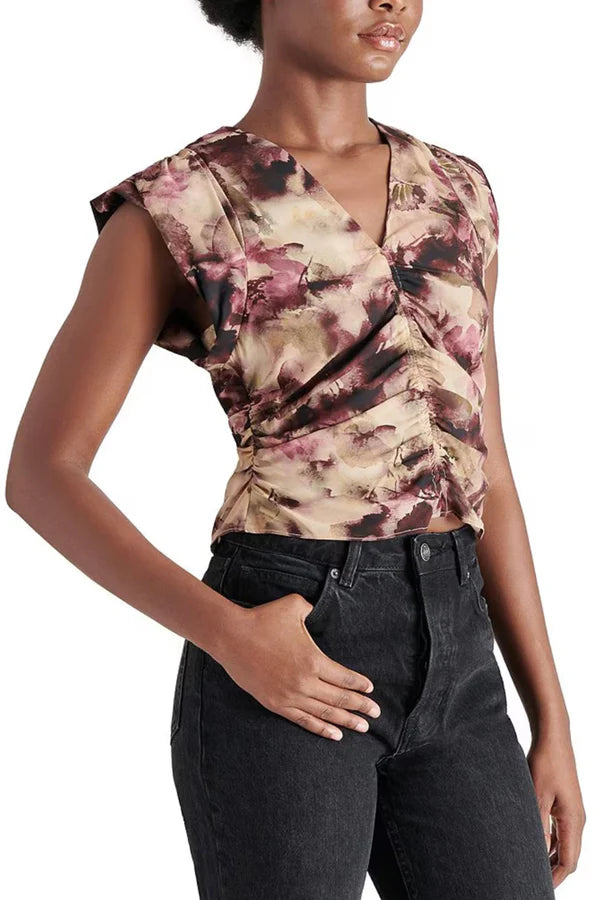 Honey Floral Ruched Top