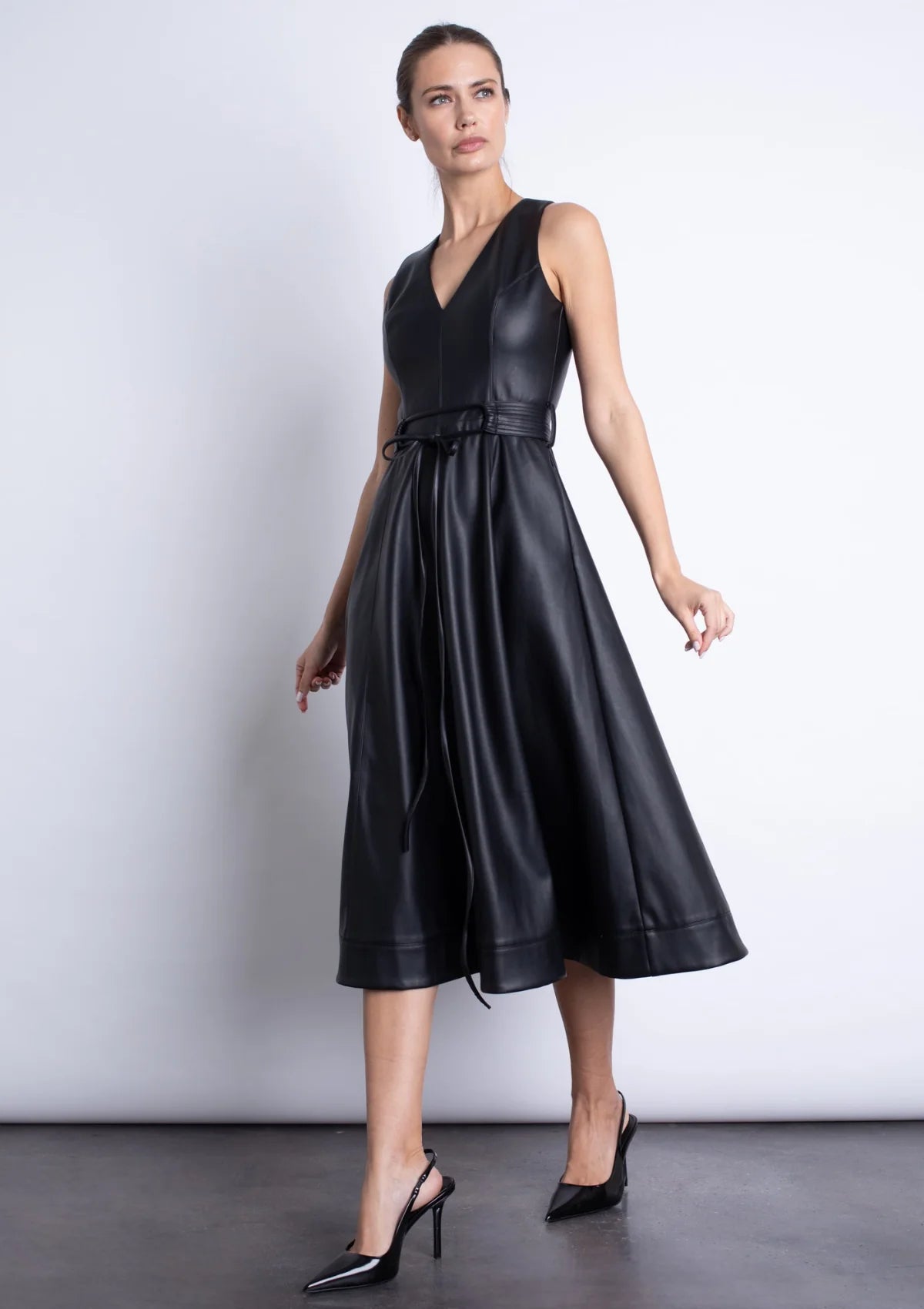 Honoria Midi Vegan Leather Dress