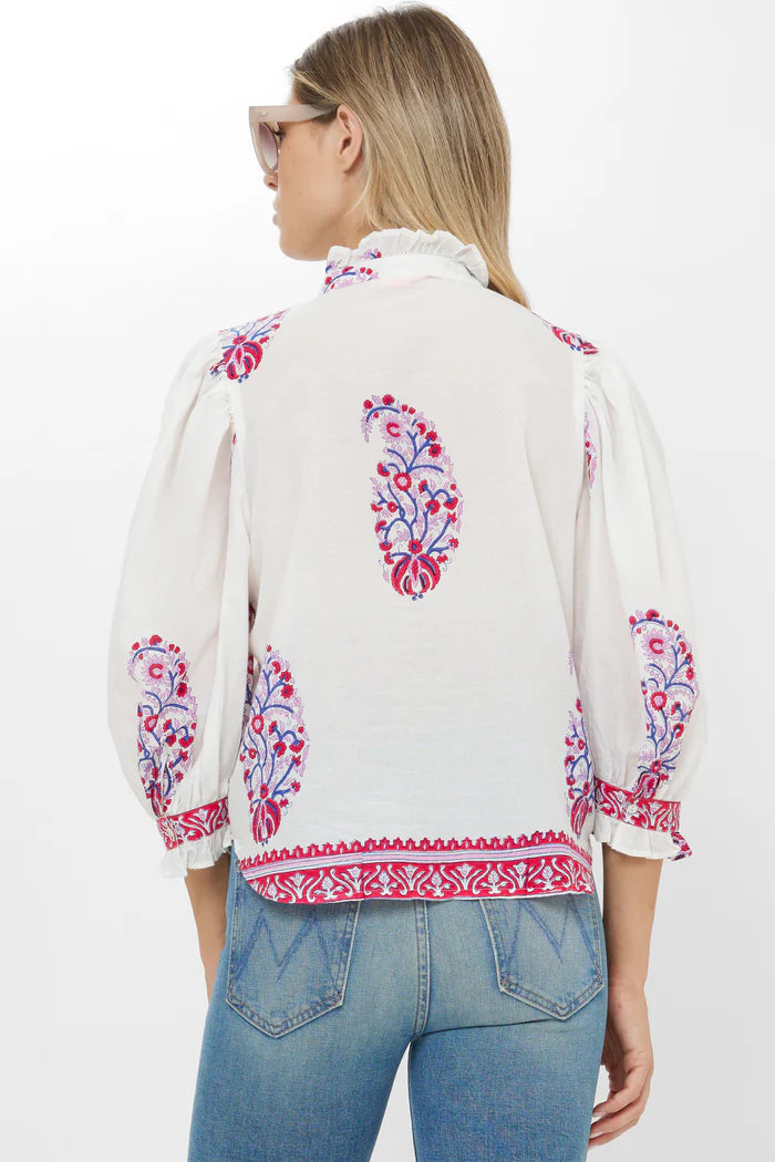 Ruffle front Button Blouse