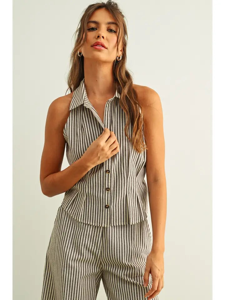 Striped Collared Blouse