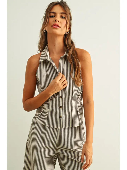 Striped Collared Blouse