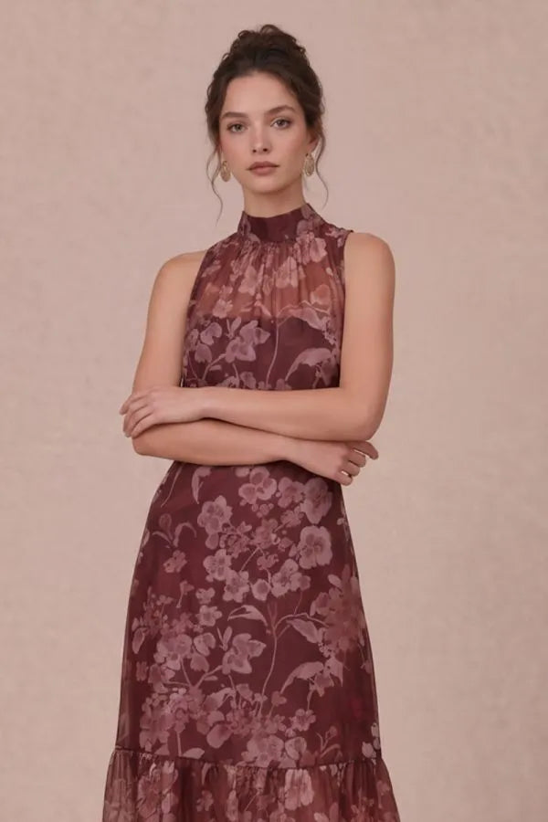 rust organza dress