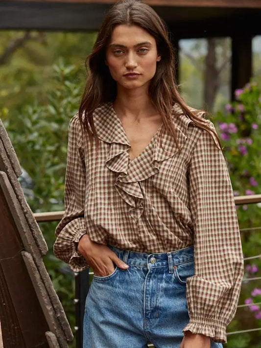 Cotton Gingham Blouse