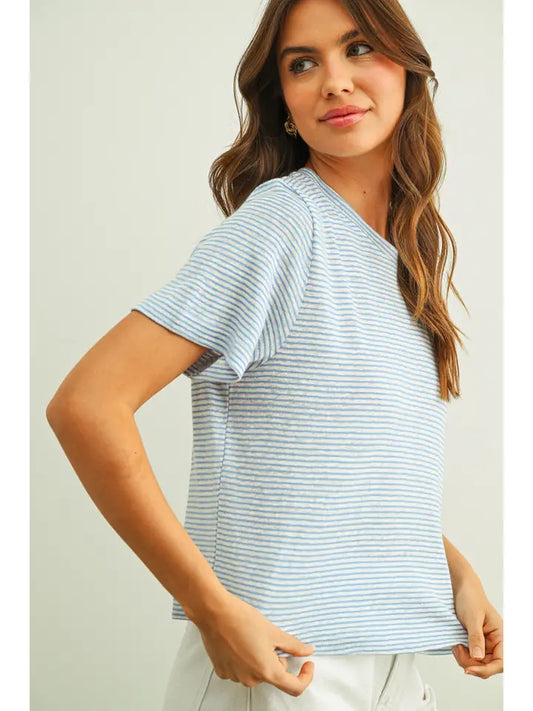 Stripe Short Sleeve Top