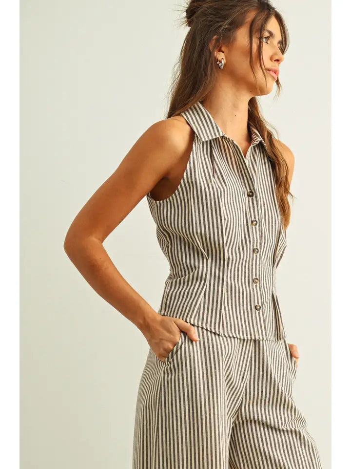 Striped Collared Blouse