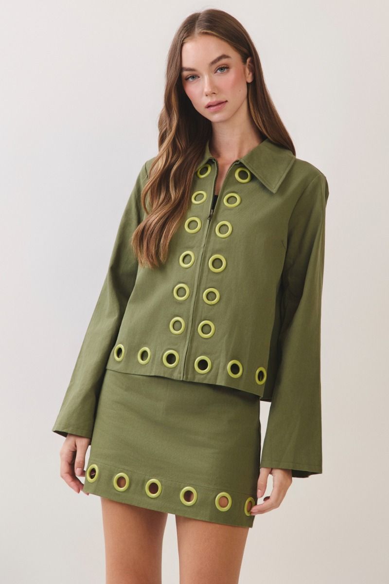 Olive Cropped Jacket