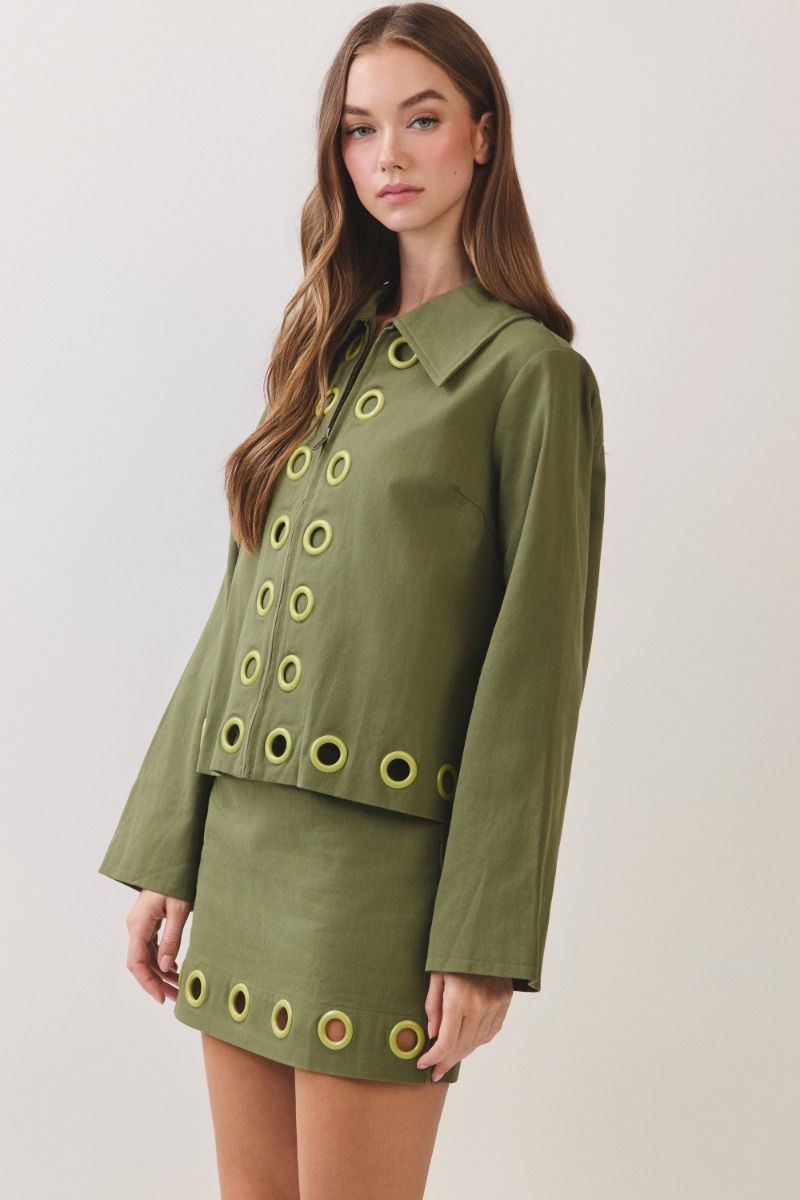 Olive Cropped Jacket
