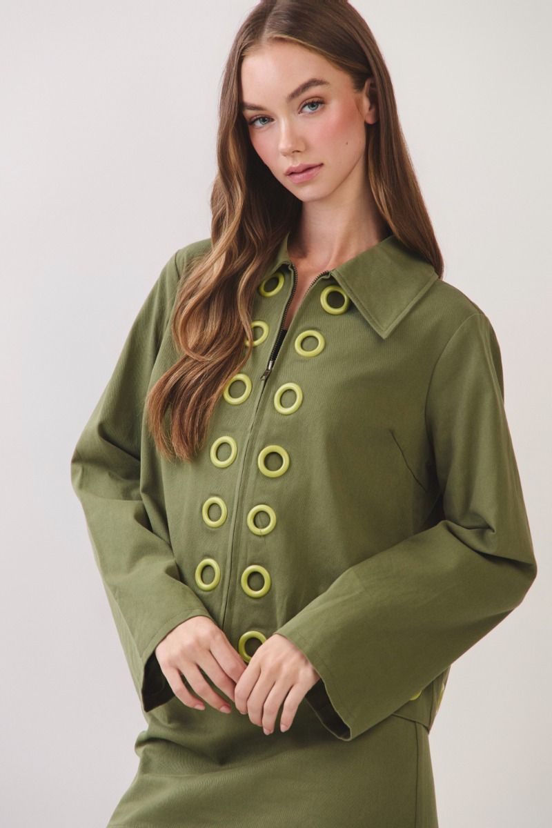 Olive Cropped Jacket