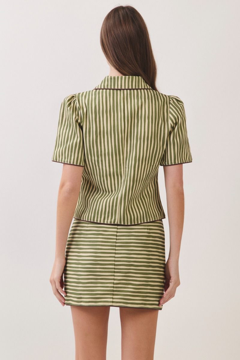 Stripe Collar Top