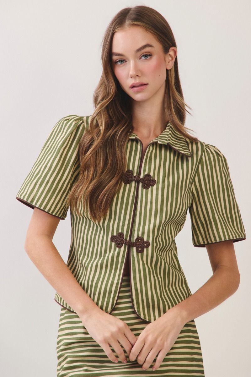 Stripe Collar Top