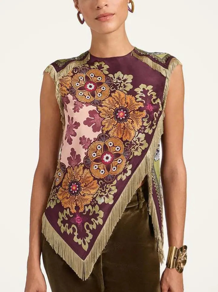 Fringe Scarf Top