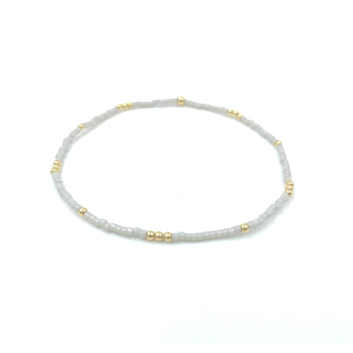 2mm Newport Light Gray + Gold Filled Waterproof Bracelet - 7.0"