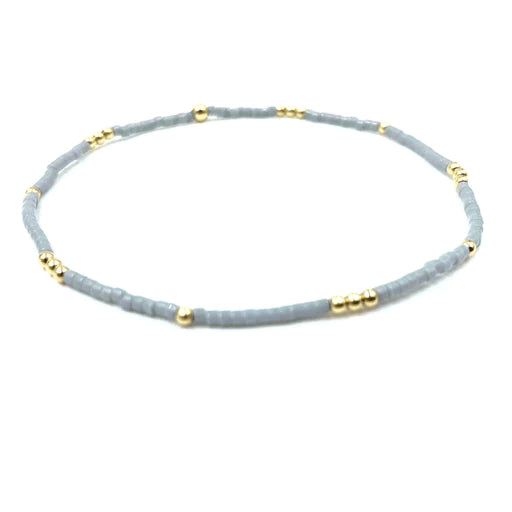 2mm Newport Cloud Gray + Gold Filled Waterproof Bracelet -