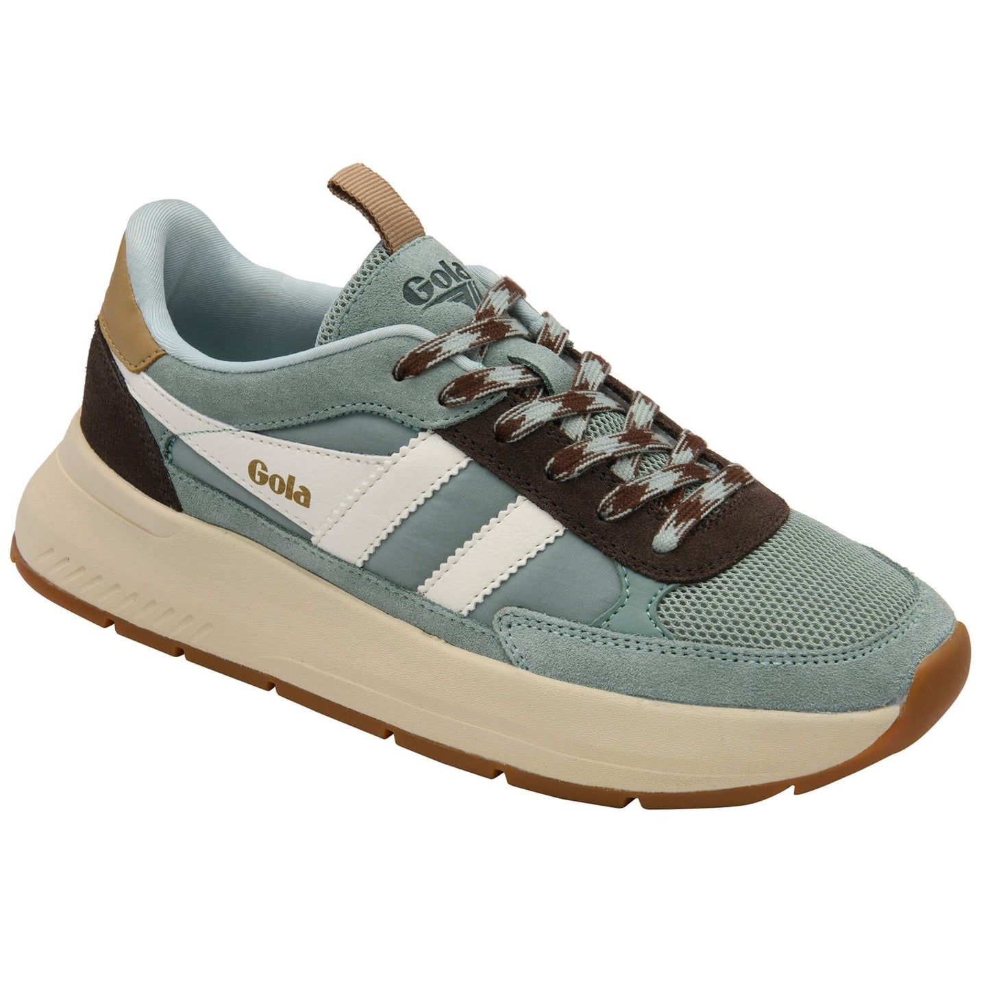 Gola Classics Women's Phoenix Sneakers Green Mist/Dark Brown/Light Caramel
