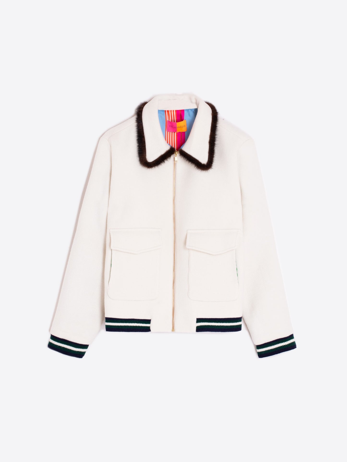 JACKET BOMBER WHITE WOOL