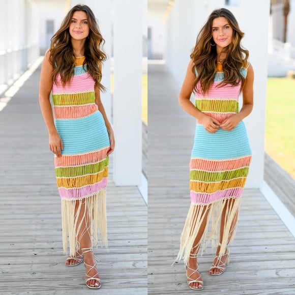 Fringed Crochet Coverup