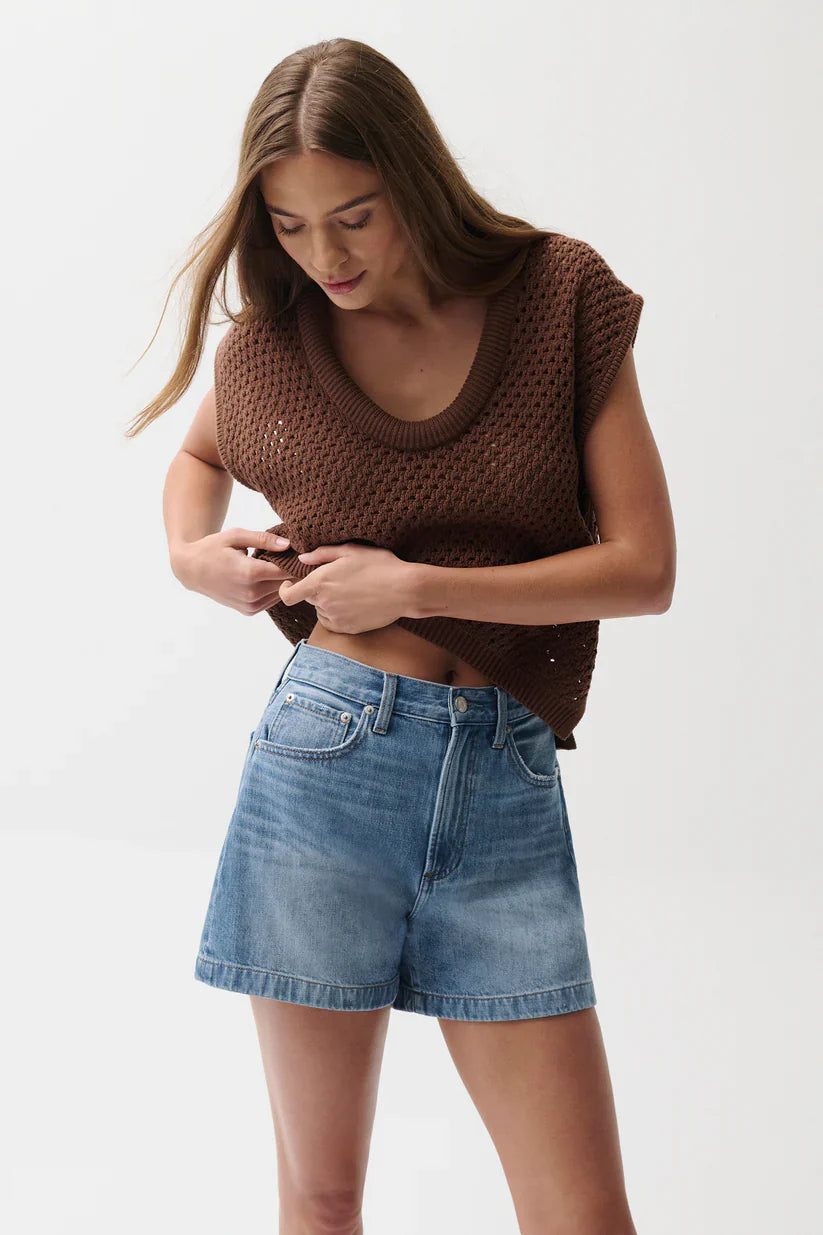 Saige Denim Short in Sailway