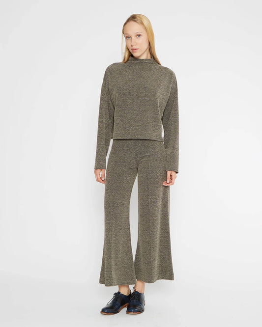 Boucle Wide Leg Pant Cropped