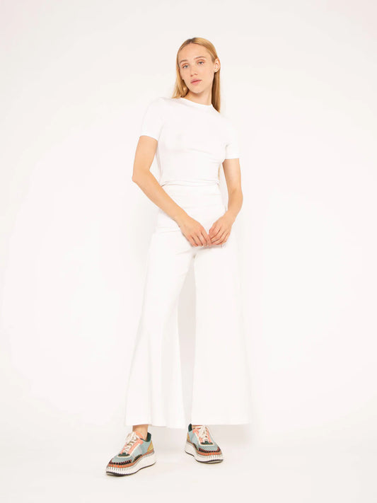 Ponte Knit Wide Leg Crop