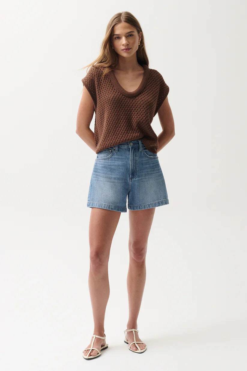 Saige Denim Short in Sailway